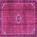 Square Machine Washable Persian Pink Traditional Rug, wshtr2585pnk