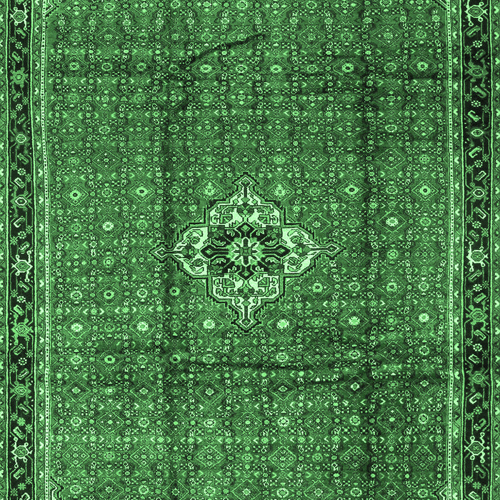 Machine Washable Persian Emerald Green Traditional Area Rugs, wshtr2585emgrn
