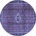 Round Persian Blue Traditional Rug, tr2585blu