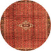 Square Persian Orange Traditional Rug, tr2585org