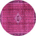 Round Persian Pink Traditional Rug, tr2585pnk