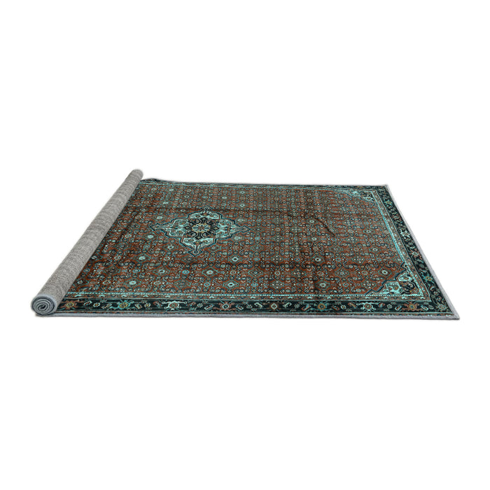Sideview of Machine Washable Persian Light Blue Traditional Rug, wshtr2585lblu
