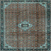 Square Persian Light Blue Traditional Rug, tr2585lblu