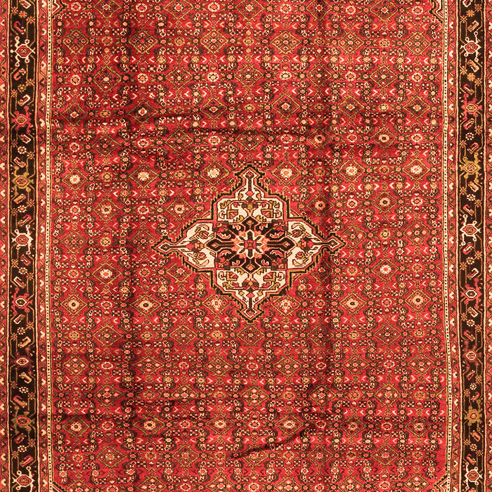 Serging Thickness of Machine Washable Persian Orange Traditional Area Rugs, wshtr2585org