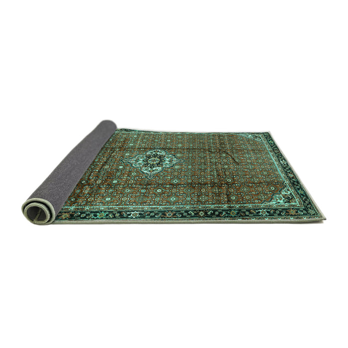 Sideview of Persian Turquoise Traditional Rug, tr2585turq
