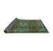 Sideview of Persian Turquoise Traditional Rug, tr2585turq