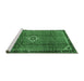 Sideview of Machine Washable Persian Emerald Green Traditional Area Rugs, wshtr2585emgrn