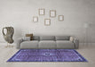 Machine Washable Persian Blue Traditional Rug in a Living Room, wshtr2585blu