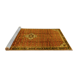Sideview of Machine Washable Persian Yellow Traditional Rug, wshtr2585yw