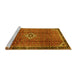 Sideview of Machine Washable Persian Yellow Traditional Rug, wshtr2585yw