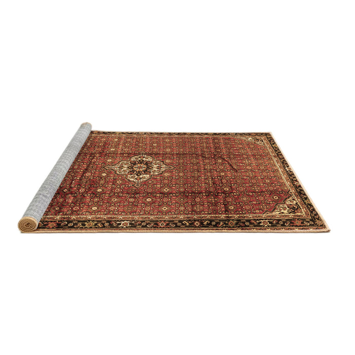 Sideview of Machine Washable Persian Brown Traditional Rug, wshtr2585brn
