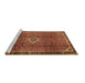 Sideview of Machine Washable Persian Brown Traditional Rug, wshtr2585brn