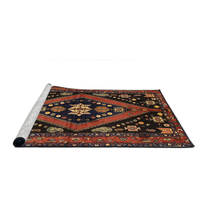 Sideview of Machine Washable Traditional Sienna Brown Rug, wshtr2586