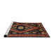 Sideview of Machine Washable Traditional Sienna Brown Rug, wshtr2586