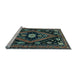 Sideview of Machine Washable Persian Light Blue Traditional Rug, wshtr2586lblu