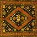 Square Machine Washable Persian Yellow Traditional Rug, wshtr2586yw