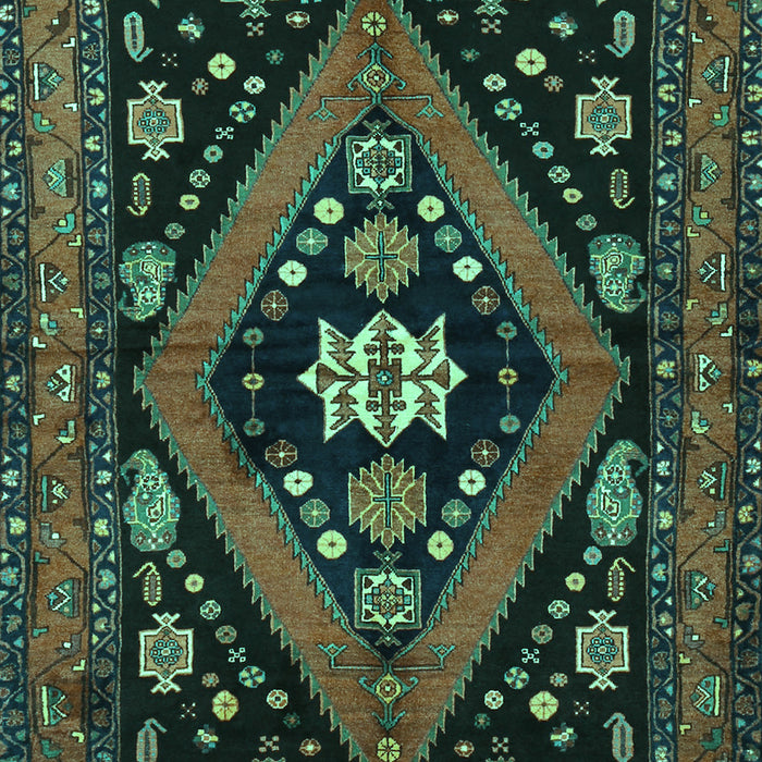 Machine Washable Persian Turquoise Traditional Area Rugs, wshtr2586turq