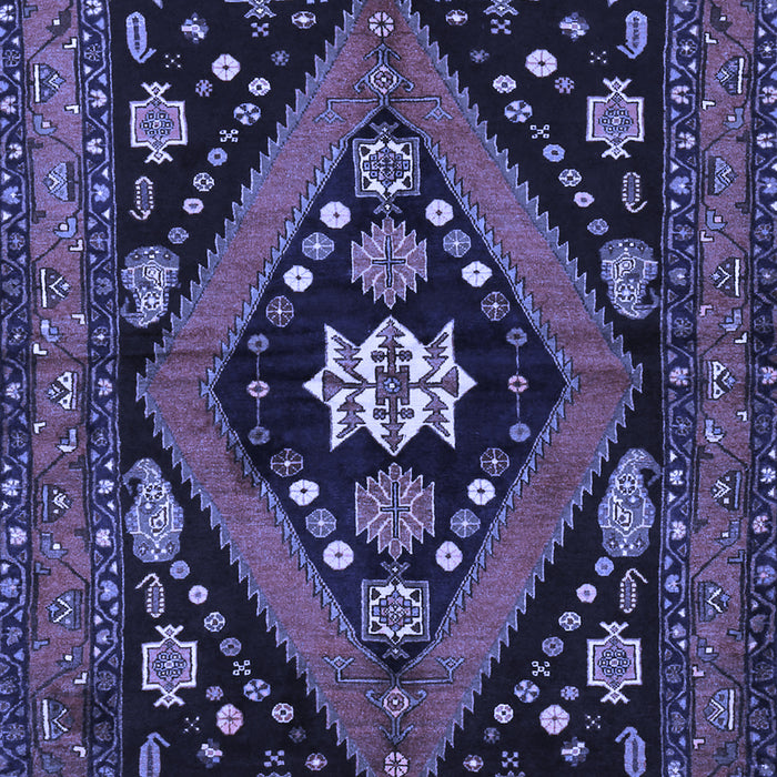 Machine Washable Persian Blue Traditional Rug, wshtr2586blu
