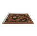 Sideview of Machine Washable Persian Brown Traditional Rug, wshtr2586brn