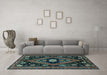 Machine Washable Persian Light Blue Traditional Rug in a Living Room, wshtr2586lblu