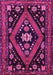 Machine Washable Persian Pink Traditional Rug, wshtr2586pnk