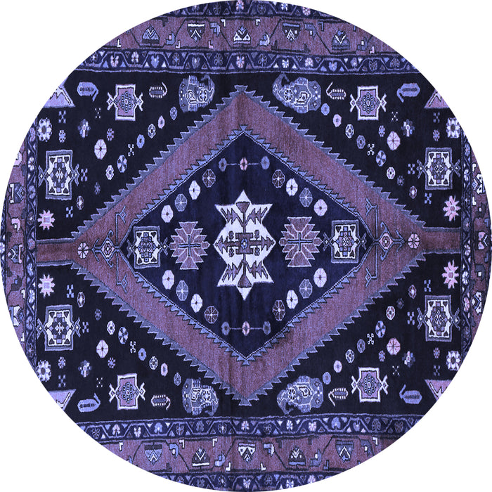 Round Persian Blue Traditional Rug, tr2586blu
