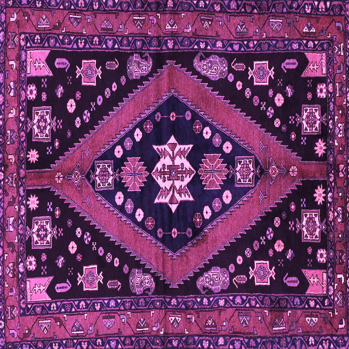 Square Machine Washable Persian Purple Traditional Area Rugs, wshtr2586pur