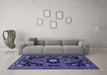 Machine Washable Persian Blue Traditional Rug in a Living Room, wshtr2586blu