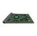 Sideview of Persian Turquoise Traditional Rug, tr2586turq