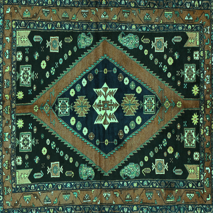 Square Persian Turquoise Traditional Rug, tr2586turq