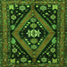 Round Machine Washable Persian Green Traditional Area Rugs, wshtr2586grn