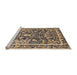 Sideview of Machine Washable Traditional Dark Brown Rug, wshtr2587