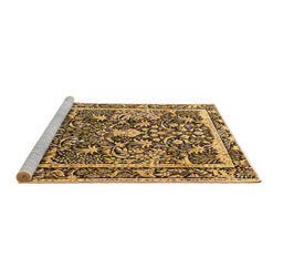 Sideview of Machine Washable Animal Brown Traditional Rug, wshtr2587brn