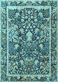 Animal Light Blue Traditional Rug, tr2587lblu