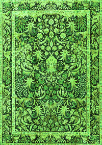 Animal Green Traditional Rug, tr2587grn