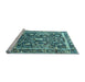 Sideview of Machine Washable Animal Light Blue Traditional Rug, wshtr2587lblu