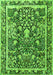 Serging Thickness of Machine Washable Animal Green Traditional Area Rugs, wshtr2587grn