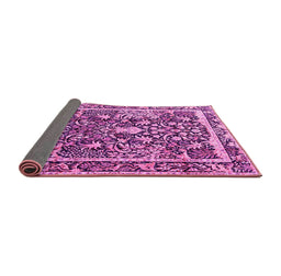 Sideview of Animal Pink Traditional Rug, tr2587pnk