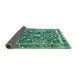 Sideview of Animal Turquoise Traditional Rug, tr2587turq