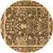 Round Animal Brown Traditional Rug, tr2587brn