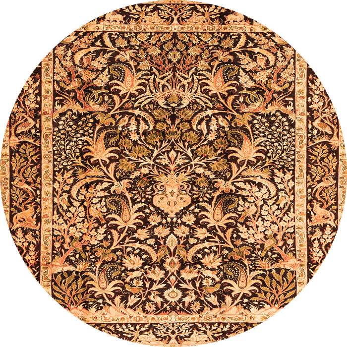 Machine Washable Animal Orange Traditional Area Rugs, wshtr2587org