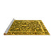 Sideview of Machine Washable Animal Yellow Traditional Rug, wshtr2587yw