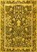 Machine Washable Animal Yellow Traditional Rug, wshtr2587yw