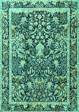 Animal Turquoise Traditional Rug, tr2587turq