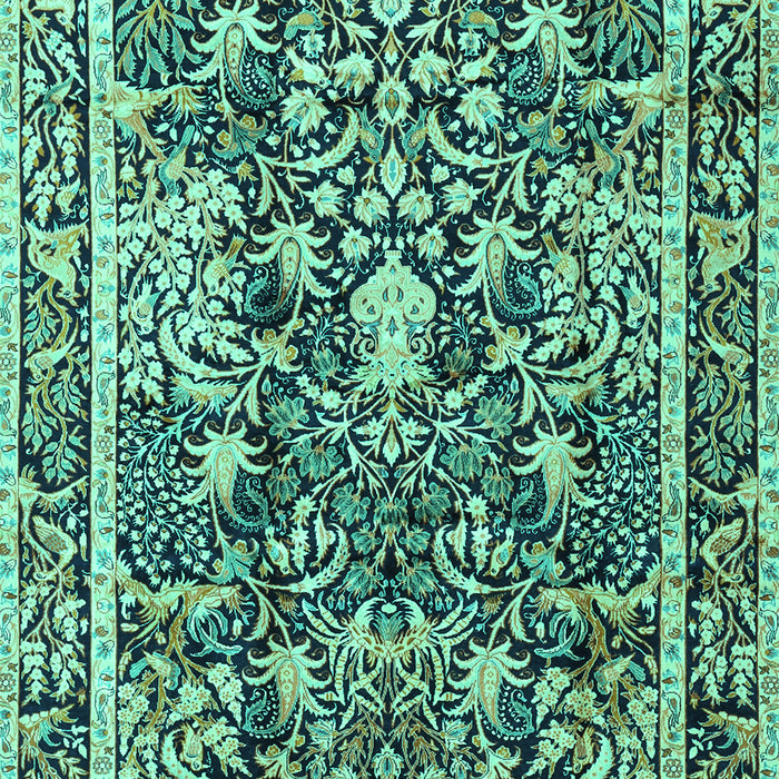 Animal Turquoise Traditional Rug, tr2587turq