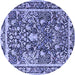 Round Animal Blue Traditional Rug, tr2587blu