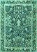 Machine Washable Animal Turquoise Traditional Area Rugs, wshtr2587turq