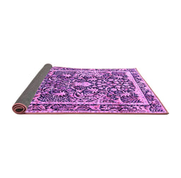 Sideview of Animal Purple Traditional Rug, tr2587pur