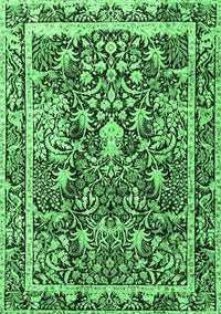 Animal Emerald Green Traditional Rug, tr2587emgrn