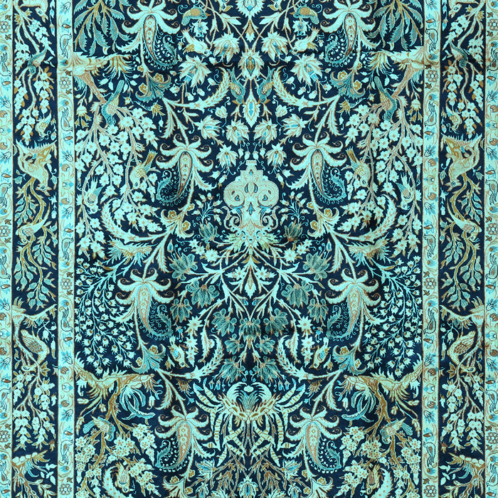 Machine Washable Animal Light Blue Traditional Rug, wshtr2587lblu